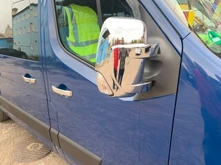 Накладки на ручки (4 шт) 1 отвір, Carmos - Хромований пластик для Renault Trafic 2015- рр