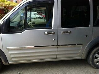 Молдинги на двері (4 шт., нерж.) Довга, OmsaLine - Італійська нержавійка для Ford Connect 2010-2013 рр