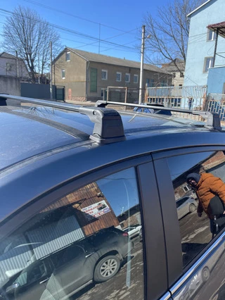 Поперечний багажник у штатні місця (2 шт, алюміній) Сірий для Mazda CX-5 2017- рр