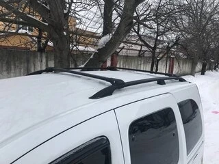 Перемички на рейлінги під ключ (2 шт) Чорний для Renault Kangoo 2008-2020 рр