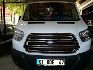 Накладки на решітку (2014-2018, 3 шт, нерж) OmsaLine - Італійська нержавіюча сталь для Ford Transit 2014- рр