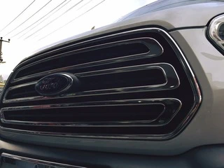 Накладки на решітку (2014-2018, 3 шт, нерж) OmsaLine - Італійська нержавіюча сталь для Ford Transit 2014- рр