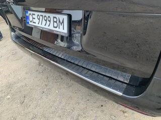 Накладка на задній бампер OmsaLine Чорний Хром (нерж) для Mercedes Vito / V-class W447 2014- рр