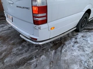 Бічні труби за заднім колесом кутові (2 шт., нерж) ExtraLong для Volkswagen Crafter 2006-2016 рр