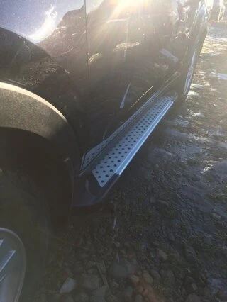 Бокові пороги Allmond Grey (2 шт., алюм.) для Hyundai IX-35 2010-2015 рр