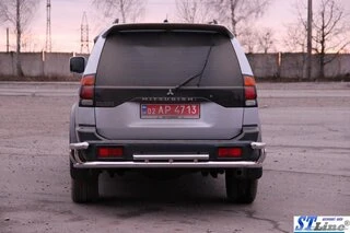 Задній захист AK005-2 (нерж) для Mitsubishi Pajero Sport 1996-2007 рр