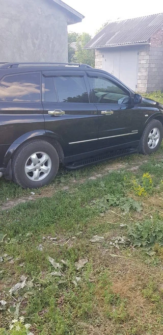 Бокові пороги Allmond Black (2 шт., Алюміній) для SsangYong Kyron 2005-2014 рр