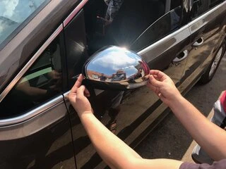 Накладки на дзеркала (2 шт, нерж) OmsaLine - Італійська нержавійка для Volkswagen Sharan 2010- рр