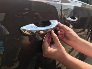 Накладки на ручки (4 шт, нерж) Carmos - Турецька сталь для Volkswagen Sharan 2010- рр