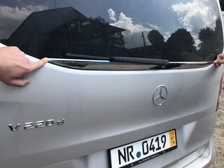 Кромка заднього скла (мале скло) (нерж) OmsaLine - Італійська нержавійка для Mercedes Vito / V-class W447 2014- рр