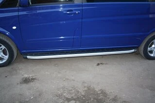 Бокові пороги Fullmond (2 шт., алюм.) Довга (ExtraLong) для Mercedes Vito W639 2004-2014 рр