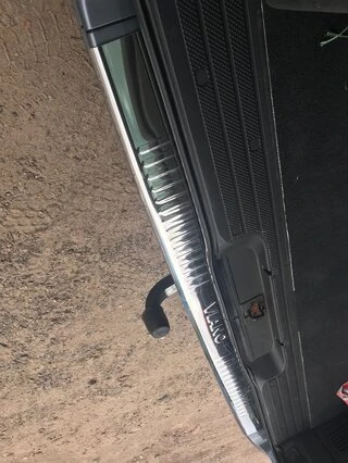 Накладка на задній бампер з загином (Omsa, нерж) Без напису, Глянцева для Mercedes Viano 2004-2014 рр