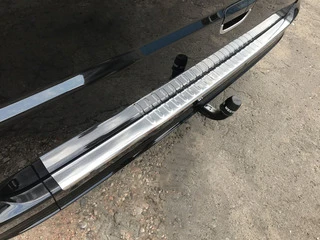 Накладка на задній бампер з загином (Carmos V1, нерж) Без напису для Mercedes Viano 2004-2014 рр