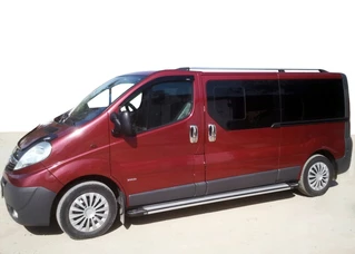 Бокові пороги Rainbow (2 шт., Алюміній) Коротка база для Nissan Primastar 2002-2014 рр