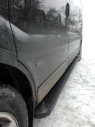 Бокові пороги Allmond Black (2 шт., алюміній) Довга база для Opel Vivaro 2001-2015 рр