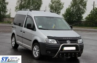 Кенгурятник WT003 (нерж) 60мм, з написом для Volkswagen Caddy 2004-2010 рр