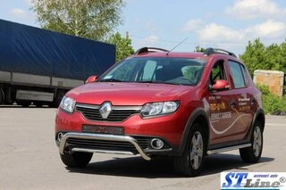 Передня дуга WT007 (нерж.) для Renault Sandero 2013-2022 рр