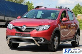 Передня дуга WT007 (нерж.) для Renault Sandero 2013-2022 рр