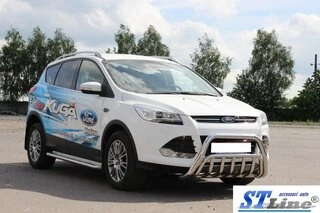Кенгурятник WT002 (нерж.) для Ford Kuga/Escape 2013-2019 рр