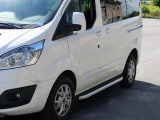 Бокові пороги Fullmond (2 шт., алюм.) Коротка база для Ford Custom 2013-2022 рр