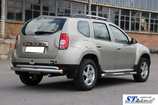 Бічні труби з втавками (2 шт., нерж.) для Dacia Duster 2008-2018 рр