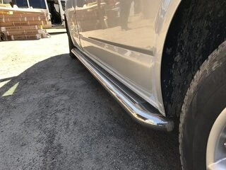 Бокові пороги Premium (2 шт., нерж) 60мм, коротка база для Volkswagen T5 Transporter 2003-2010 рр