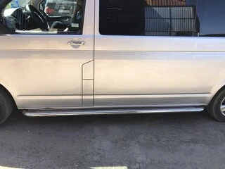 Бокові пороги Premium (2 шт., нерж) 60мм, коротка база для Volkswagen T5 Transporter 2003-2010 рр