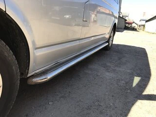 Бокові пороги Premium (2 шт., нерж) 60мм, коротка база для Volkswagen T5 Transporter 2003-2010 рр