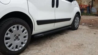 Бокові пороги Rainbow Black (2 шт, алюмін. профілю.) для Citroen Nemo