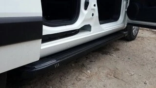 Бокові пороги Rainbow Black (2 шт, алюмін. профілю.) для Citroen Nemo