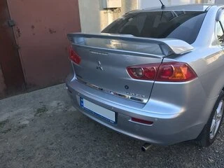 Накладка кромки багажника (нерж) OmsaLine - Італійська нержавійка для Mitsubishi Lancer X 2008- рр