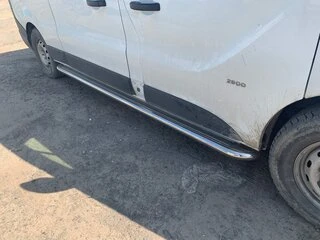 Бокові пороги Premium (2 шт., нерж.) 60 мм, коротка база для Nissan Primastar 2002-2014 рр