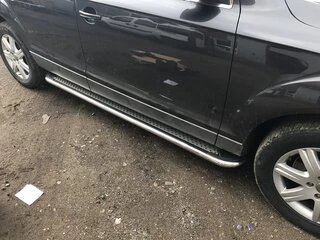 Бокові пороги Maydos V2 (2 шт., алюміній -2025 нерж) для Ауди Q7 2005-2015 рр