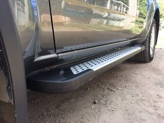 Бокові пороги Allmond Grey (2 шт., алюм.) для Nissan Pathfinder R51 2005-2014рр