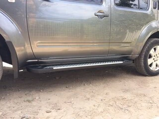 Бокові пороги Allmond Grey (2 шт., алюм.) для Nissan Pathfinder R51 2005-2014рр