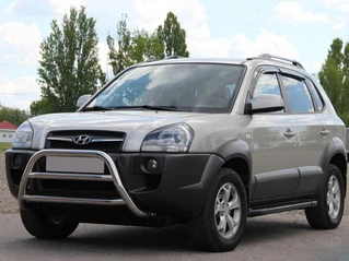 Кенгурятник WT022 (нерж.) для Hyundai Tucson JM 2004- рр