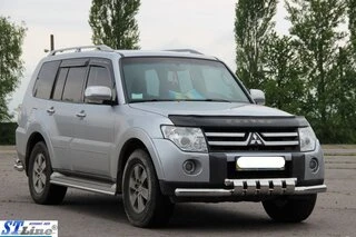 Передній захист ST015 (нерж.) для Mitsubishi Pajero Wagon III