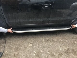 Бокові пороги Fullmond Grey (2 шт, алюм) для Volkswagen Amarok 2010-2022 рр