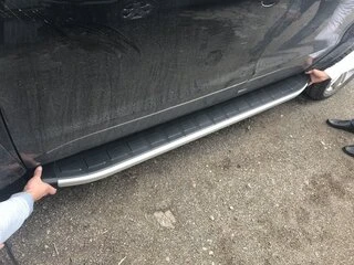 Бокові пороги Fullmond Grey (2 шт, алюм) для Volkswagen Amarok 2010-2022 рр