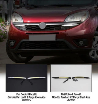 Ходові вогні Хром (2014-2025, LED) для Fiat Doblo II рр