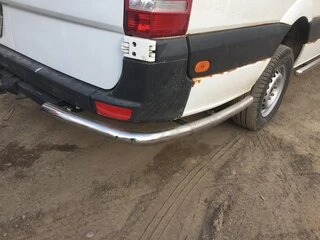 Бічні труби за заднім колесом кутові (2 шт., нерж) ExtraLong для Volkswagen Crafter 2006-2016 рр