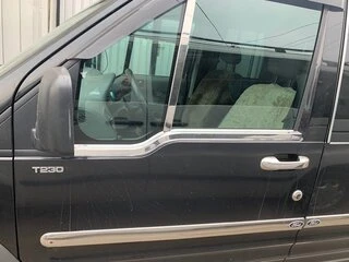 Зовнішня окантовка вікон (2 шт., нерж.) Carmos - Турецька сталь для Ford Connect 2010-2013 рр