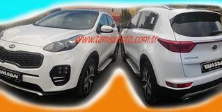 Бокові пороги Allmond Grey (2 шт., алюміній) для Kia Sportage 2015-2021 рр