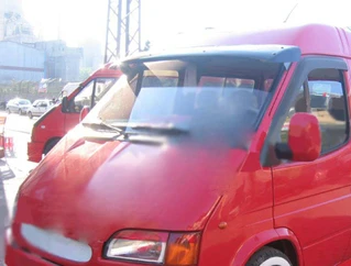 Козирьок на лобове скло (чорний глянець, 5мм) для Ford Transit 1991-2000 рр