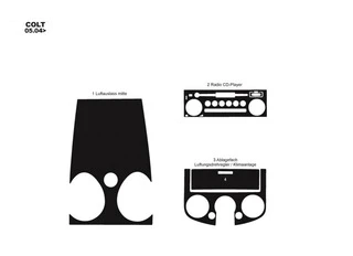 Накладки на панель (2004-2007) Алюміній для Mitsubishi Colt рр