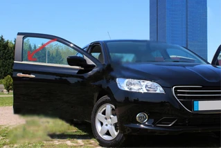 Окантовка вікон (нерж) 6 шт, OmsaLine (з кватиркою) для Peugeot 301