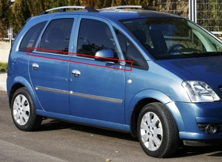 Зовнішня окантовка вікон (4 шт, нерж) для Opel Meriva 2002-2010 рр