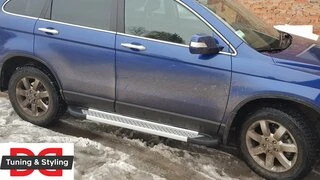 Бокові пороги Allmond Grey (2 шт., алюм.) для Honda CRV 2007-2011 рр