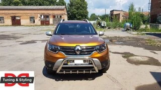 Кенгурятник без напису WT003 (нерж.) для Renault Duster 2018-2024 рр