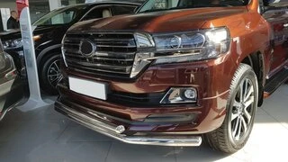 Передня дуга ST014 (2015-2025, нерж.) 60мм на 42мм для Toyota Land Cruiser 200